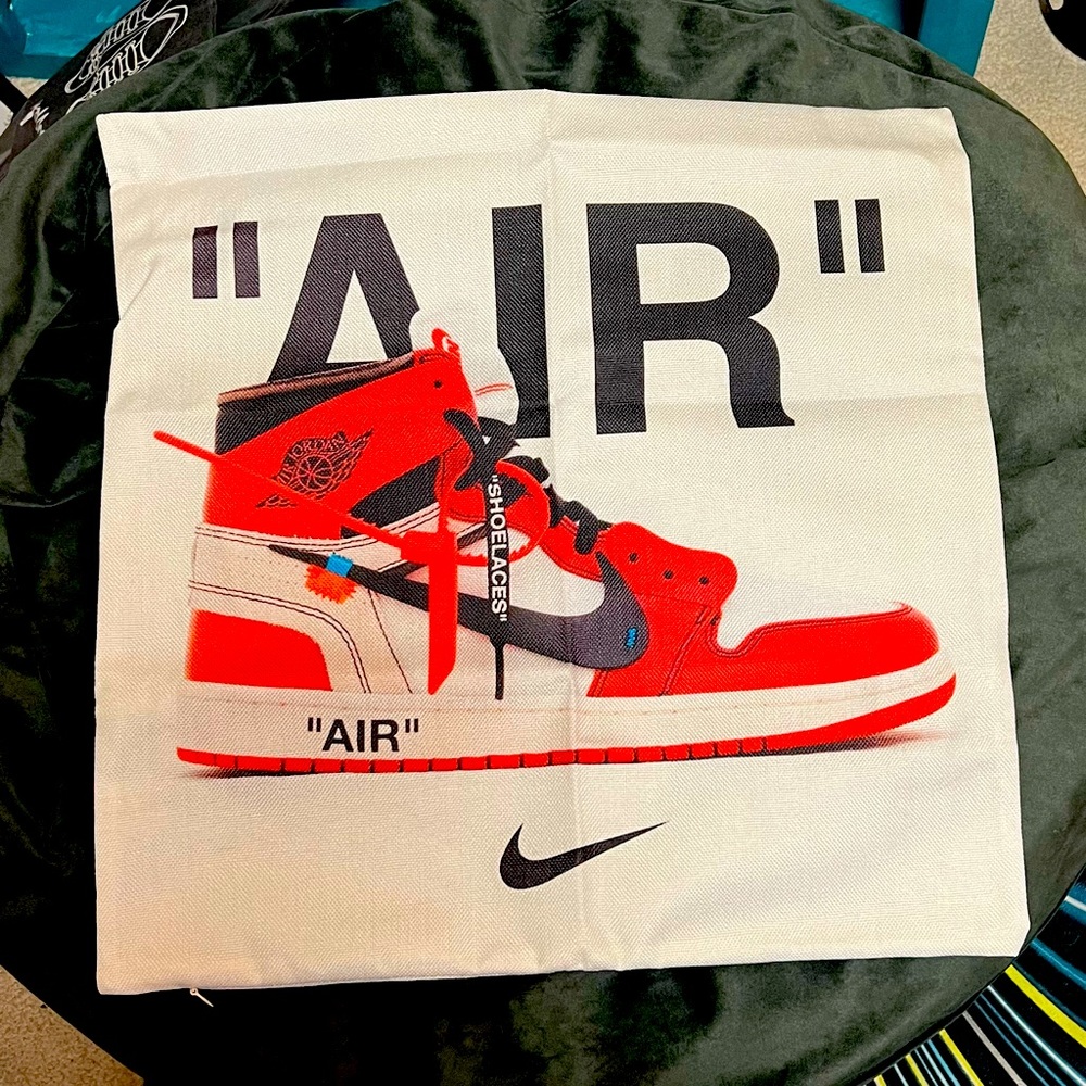 Customs Air Jordan Off-White Throw Pillow Case